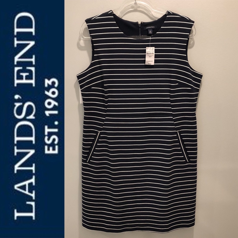 NWT:  Land’s End Stripe Ponte Shift Dress